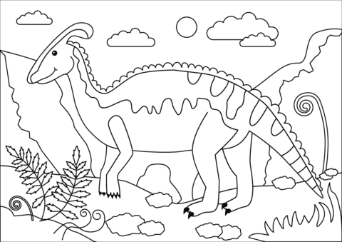 Parasaurolophus Dinosaur Coloring Page